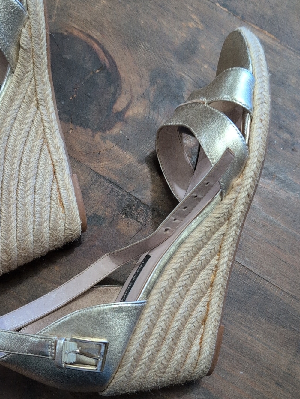 Nine West Jabrina Wedge Sandal, Jute Heels, Size 11